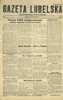 Gazeta Lubelska : niezależny organ demokratyczny. R. 1, nr 62 (10 października 1944)