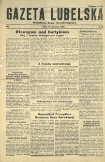 Gazeta Lubelska : niezależny organ demokratyczny. R. 1, nr 65 (13 października 1944)