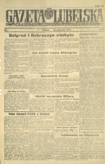 Gazeta Lubelska : niezależny organ demokratyczny. R. 1, nr 72 (22 października 1944)