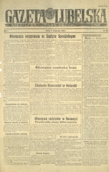 Gazeta Lubelska : niezależny organ demokratyczny. R. 1, nr 82 (1 listopada 1944)