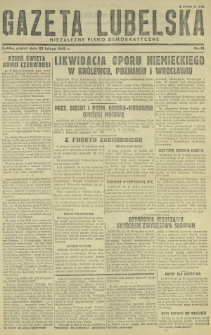Gazeta Lubelska : niezależne pismo demokratyczne. 1945, nr 12 (23 lutego)