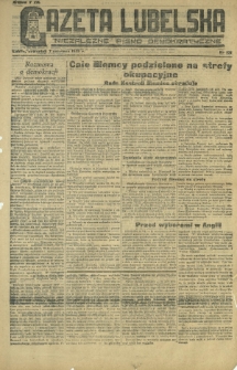 Gazeta Lubelska : niezależne pismo demokratyczne. 1945, nr 107 (7 czerwca)