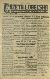 Gazeta Lubelska : niezależne pismo demokratyczne. 1945, nr 110 (10 czerwca)
