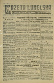 Gazeta Lubelska : niezależne pismo demokratyczne. 1945, nr 114 (14 czerwca)
