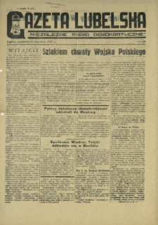 Gazeta Lubelska : niezależne pismo demokratyczne. 1945, nr 117 (17 czerwca)