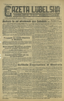 Gazeta Lubelska : niezależne pismo demokratyczne. 1945, nr 124 (25 czerwca)