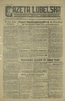 Gazeta Lubelska : niezależne pismo demokratyczne. 1945, nr 126 (27 czerwca)
