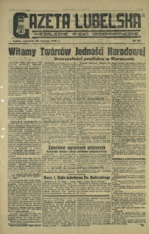 Gazeta Lubelska : niezależne pismo demokratyczne. 1945, nr 127 (28 czerwca)