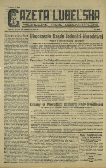 Gazeta Lubelska : niezależne pismo demokratyczne. 1945, nr 128 (29 czerwca)