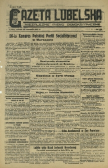 Gazeta Lubelska : niezależne pismo demokratyczne. 1945, nr 129 (30 czerwca)