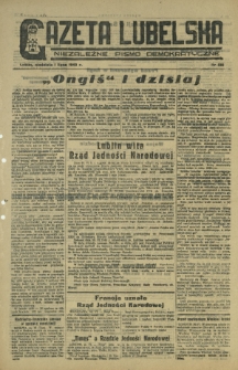 Gazeta Lubelska : niezależne pismo demokratyczne. 1945, nr 130 (1 lipca)