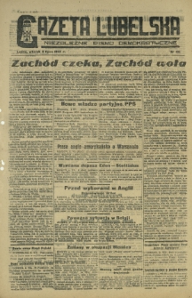 Gazeta Lubelska : niezależne pismo demokratyczne. 1945, nr 132 (3 lipca)