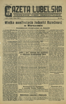 Gazeta Lubelska : niezależne pismo demokratyczne. 1945, nr 133 (4 lipca)