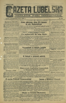 Gazeta Lubelska : niezależne pismo demokratyczne. 1945, nr 138 (9 lipca)