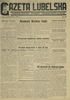 Gazeta Lubelska : niezależne pismo demokratyczne. 1945, nr 149 (20 lipca)
