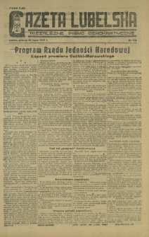 Gazeta Lubelska : niezależne pismo demokratyczne. 1945, nr 152 (24 lipca)