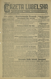 Gazeta Lubelska : niezależne pismo demokratyczne. 1945, nr 160 (2 sierpnia)