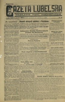 Gazeta Lubelska : niezależne pismo demokratyczne. 1945, nr 161 (3 sierpnia)