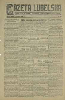 Gazeta Lubelska : niezależne pismo demokratyczne. 1945, nr 165 (7 sierpnia)