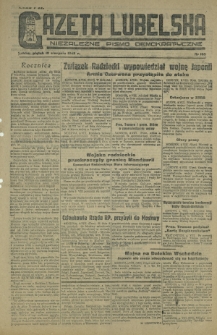 Gazeta Lubelska : niezależne pismo demokratyczne. 1945, nr 168 (10 sierpnia)