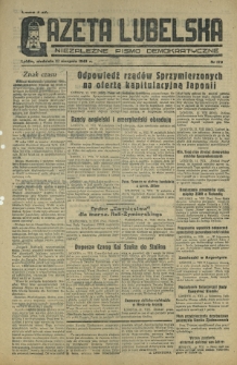 Gazeta Lubelska : niezależne pismo demokratyczne. 1945, nr 170 (12 sierpnia)