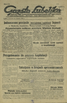 Gazeta Lubelska : niezależne pismo demokratyczne. 1945, nr 174 (16 sierpnia)