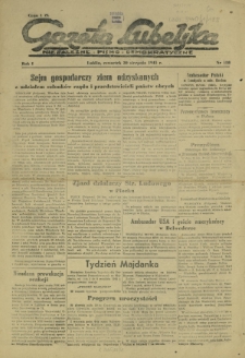 Gazeta Lubelska : niezależne pismo demokratyczne. R. 1, nr 188 (30 sierpnia 1945)