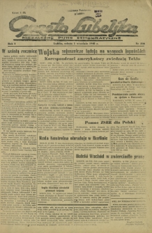 Gazeta Lubelska : niezależne pismo demokratyczne. R. 1, nr 190 (1 września 1945)