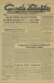 Gazeta Lubelska : niezależne pismo demokratyczne. R. 1, nr 191 (2 września 1945)