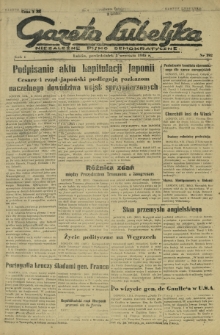 Gazeta Lubelska : niezależne pismo demokratyczne. R. 1, nr 192 (3 wzreśnia 1945)