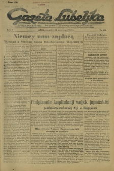 Gazeta Lubelska : niezależne pismo demokratyczne. R. 1, nr 202 (13 września 1945)