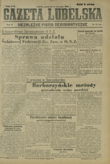 Gazeta Lubelska : niezależne pismo demokratyczne. R. 2, nr 17=326 (17 stycznia 1946)