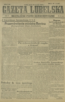 Gazeta Lubelska : niezależne pismo demokratyczne. R. 2, nr 18=327 (18 stycznia 1946)