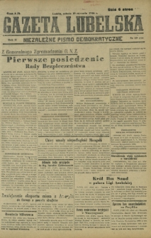 Gazeta Lubelska : niezależne pismo demokratyczne. R. 2, nr 19=328 (19 stycznia 1946)