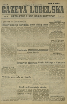 Gazeta Lubelska : niezależne pismo demokratyczne. R. 2, nr 22=331 (22 stycznia 1946)