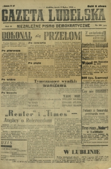Gazeta Lubelska : niezależne pismo demokratyczne. R. 2, nr 181=490 (3 lipiec 1946)