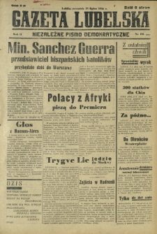 Gazeta Lubelska : niezależne pismo demokratyczne. R. 2, nr 196=505 (18 lipiec 1946)