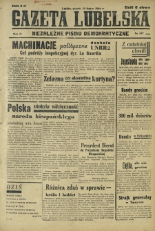 Gazeta Lubelska : niezależne pismo demokratyczne. R. 2, nr 197=506 (19 lipiec 1946)