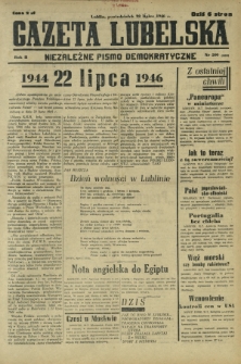 Gazeta Lubelska : niezależne pismo demokratyczne. R. 2, nr 200=509 (22 lipca1946)