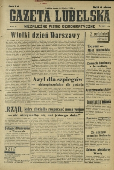 Gazeta Lubelska : niezależne pismo demokratyczne. R. 2, nr 201=510 (24 lipca 1946)