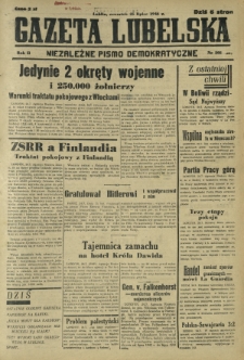 Gazeta Lubelska : niezależne pismo demokratyczne. R. 2, nr 202=511 (25 lipca 1946)