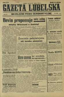 Gazeta Lubelska : niezależne pismo demokratyczne. R. 2, nr 204=513 (27 lipca 1946)