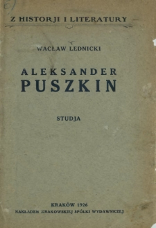 Aleksander Puszkin : studja