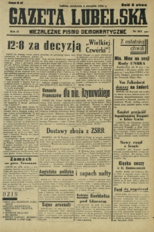 Gazeta Lubelska : niezależne pismo demokratyczne. R. 2, nr 212=521 (4 sierpień 1946)