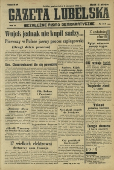 Gazeta Lubelska : niezależne pismo demokratyczne. R. 2, nr 213=522 (5 sierpień 1946)