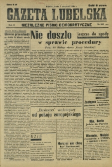 Gazeta Lubelska : niezależne pismo demokratyczne. R. 2, nr 215=524 (7 sierpień 1946)