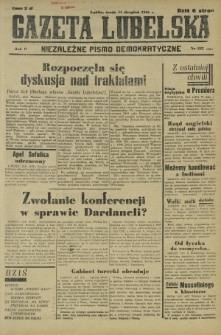 Gazeta Lubelska : niezależne pismo demokratyczne. R. 2, nr 222=531 (14 sierpień 1946)