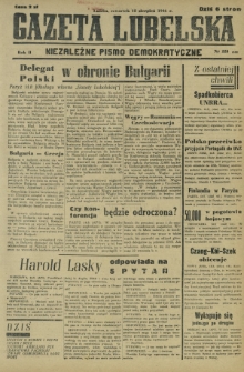 Gazeta Lubelska : niezależne pismo demokratyczne. R. 2, nr 223=532 (15 sierpień 1946)