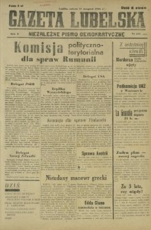 Gazeta Lubelska : niezależne pismo demokratyczne. R. 2, nr 225=534 (17 sierpień 1946)