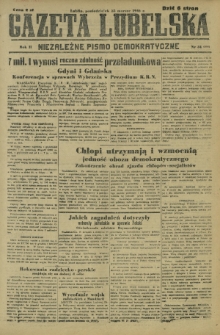 Gazeta Lubelska : niezależne pismo demokratyczne. R. 2, nr 77=386 (18 marzec 1946)